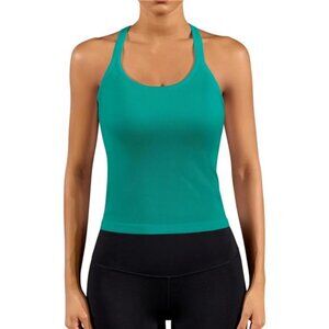 Women's Workout Tank Top Built in Bra Ribbed Athletic Tank Racerback